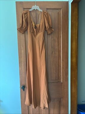 Rust colored crape maxi dress